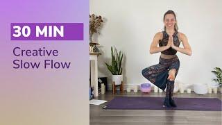 30 Min Creative Slow Flow Yoga Class | Law of Divine Oneness Inspired