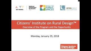 Citizens’ Institute on Rural Design – Overview of the Program and How to Apply