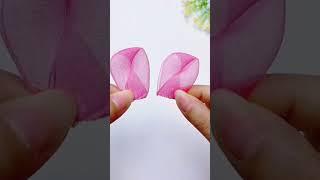 Membuat Bunga Dari Pita Organdi #shorts #tutorialbunga