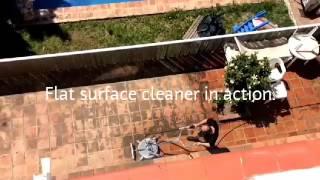 How to powerwash a terrace using a 20 inch rotary floor cleaner