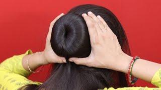 Wedding Juda Using Donut Bun | Easy Self Hairstyles For Ladies | Wedding Hairstyle #hairstyles