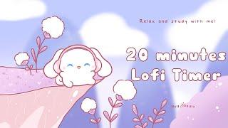 20 minutes - Relax & study with me Lofi | Bunny on cliff #timer #20minutetimer #lofi #relaxing #calm