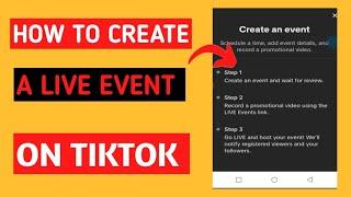 How To Create A Live Event on TikTok | How to schedule a TikTok live