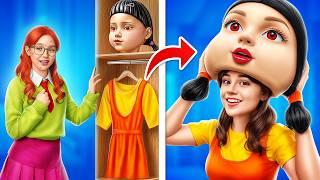 Преображение из ботанши в куклу из Игры в Кальмара! Как стать Куклой из Игры в Кальмара?!
