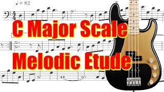 C Major Scale | Melodic Etude for Acoustic and Electric Bass Guitar | 4 String & CELLO