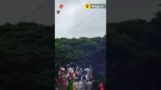 Drone used to shower petals on Maharashtra Deputy CM Devendra Fadnavis