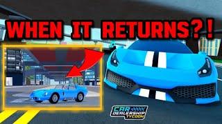 WHEN IS THE NEW MAP COMING BACK IN Car dealership tycoon?! | Mird CDT