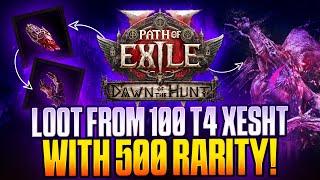 POE 2 - Loot From 100 T4 Xesht with 500% Rarity!