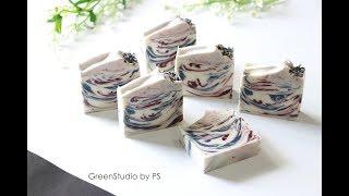 Lavender soap with In The pot swirl, CP soap technique (PS#2)