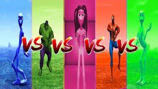 dance challenge dame tu cosita vs spiderman vs hulk vs me kemaste  Alien Green dance challenge 