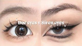 Doe eyes vs Siren eyes make-up tutorial | How to do doe eyes & siren eyes