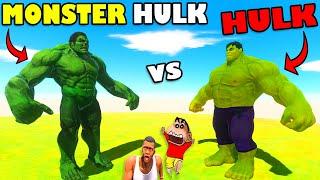 HUGE MONSTER HULK vs SHINCHAN HULK DEATH RUN and CHOP in ANIMAL REVOLT BATTLE SIMULATOR