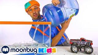 Learn to Wash Toy Trucks | Blippi! | Kids Songs | Moonbug Kids