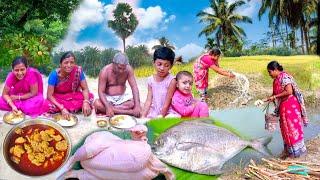 Morning Routine Of Indian Village Women। My Village Life। Cooking Black Diamond Fish Chicken Curry