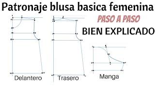 Paso a paso de  patronaje blusa básica femenina Bien explicado y fácil de entender