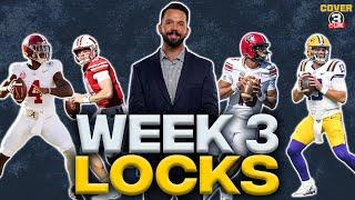 Week 3 Locks: Best bets, Moneyline Sprinkles for Notre Dame-Purdue, LSU-South Carolina and More!