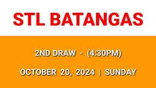 STL BATANGAS result today 4:30PM draw result 2nd draw Philippines October 20, 2024 Sunday