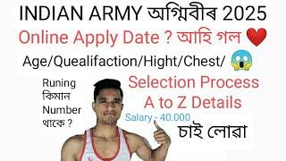 Indian army Agniveer 2025 Online Apply Date ? Age qualifications selection process A to Z Details 