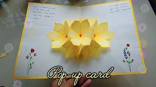 Diy Flower Pop-up Card/Birthday /Friendship Day Card /Hand made Card Diy/crafts