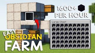 BEST Minecraft 1.21+ Automatic Obsidian Farm Tutorial in Minecraft Bedrock/Java - 1600+ Per Hour