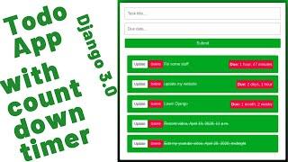 01 HOW TO BUILD A TODO APP WITH COUNT DOWN TIMER IN DJANGO(App Demo)