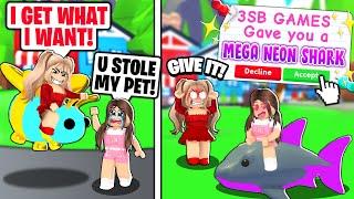 SPOILED BRAT *Bullied* Her COUSIN... We Gave Her a MEGA NEON SHARK! (Roblox Adopt Me)