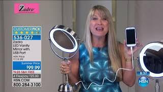 Zadro Beauty Products on HSN (LED Lighted Vanity Mirror with Rechargeable Battery & USB Port)