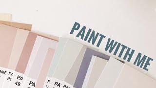  painting on Pantone cards with gouache // color diaries