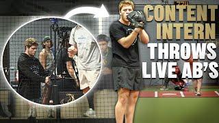 Content Intern Throws Live ABs | Mic'd Up Pitcher