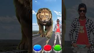 pink, yellow, and, bule, button tiger wofi Gorilla jump on button#vfx #kids #trending #shorts