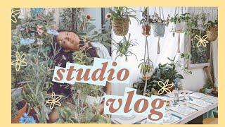 ART STUDIO VLOG! ~ Painting Fungi ~ Gardening ~ Cacao ~  ETC!
