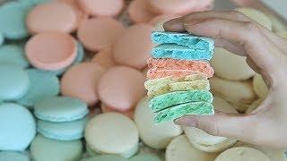 [Eng Sub] 마카롱 꼬끄 대량생산하기(이탈리안 머랭) Macaron mass production (Italian Meringue Method)│자도르