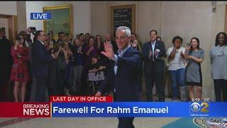 Mayor Rahm Emanuel Makes His Final City Hall Departure