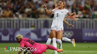 Trinity Rodman scores USWNT's first goal at Paris Olympics with FLAIR | Paris Olympics | NBC Sports