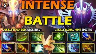 INTENSE HARD CARRY BATTLE | 29Kills Slash GOD Juggernaut Vs. 34Kills Global Haunt Spectre DotA 2