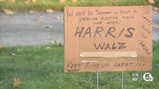 Ohio neighbors on edge after political signs stolen