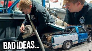 OBS Chevy gets an 8.50 Cage and Turbos in the Bed?!