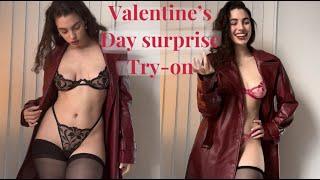 Try-on Haul Valentine's Day Bluebella | Pick a set for me | Leather coat and lace underwear outfit