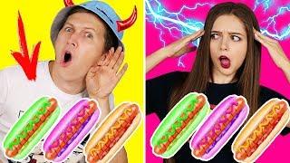 ТЕЛЕПАТИЯ ХОТ ДОГ ЧЕЛЛЕНДЖ! УГАДАЙ если сможешь! TWIN TELEPATHY CHALLENGE  Эльфинка