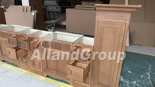 AllandCabinet Custom Made White Oak American Framed，Recessed and Fluted Panel Door Cabinets Sets