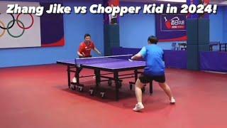 Zhang Jike is NOW BACK! Training match with a Chopper Kid in 2024!