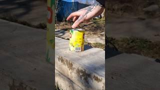 Cracking Open a Pineapple Can with a ROCK!?  Life Hack Test!