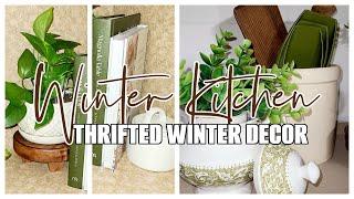 Thrifted Winter Kitchen Decor || Winter Decor Ideas️ || Robin Lane Lowe