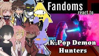 Fandoms react to K-POP DEMON HUNTERS  Gacha react TikTok #kpopdemonhunters #kpop