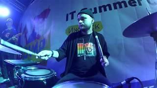 Кавер Группа FM - Батарейка (Жуки cover) Drum Cam (импровизация)