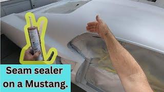 Seam sealer in a mustang rain gutter. #mustang #howto #diy #3m #seam sealer