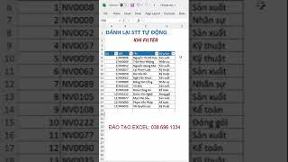 Đánh lại số thứ tự khi Filter  #Shorts #excel #exceltips #excelformula