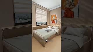 Спальня с гардеробной в 9 м² — как уместить всё! #интерьер #дизайн #гардеробная #идеидлядома