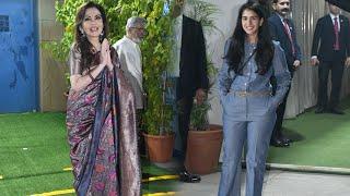 Radhika and Nita Ambani at Dhiru Mukesh Bhai Ambani International School Annual Day Function.