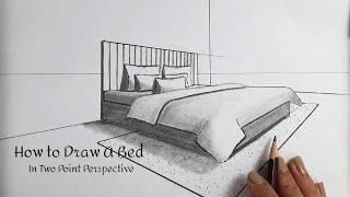 How to Draw A Bed In Two Point Perspective